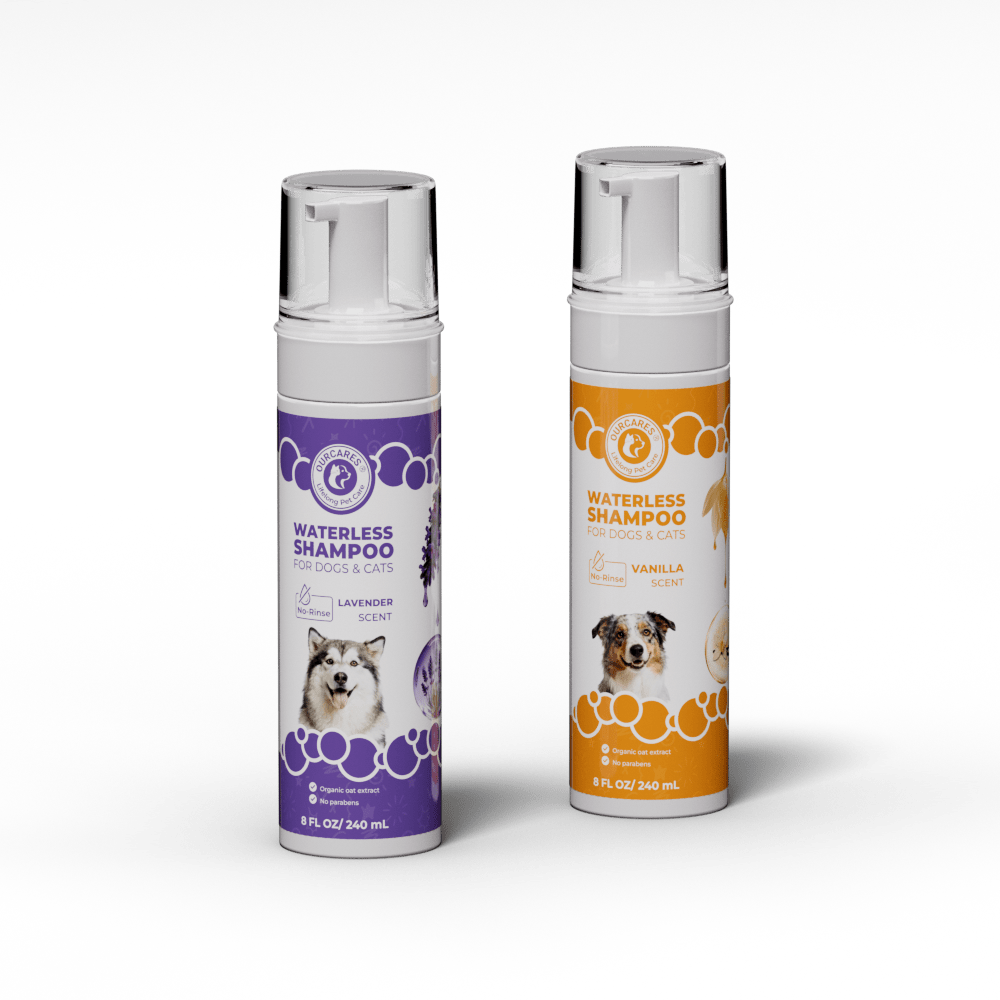 Pet Friendly Waterless No Rinse Shampoo for Animals – Lavender & Vanilla Scented - Cleaning, Conditioning, Detangling, & Moisturizing Shampoo for Dogs – 8 FL Oz