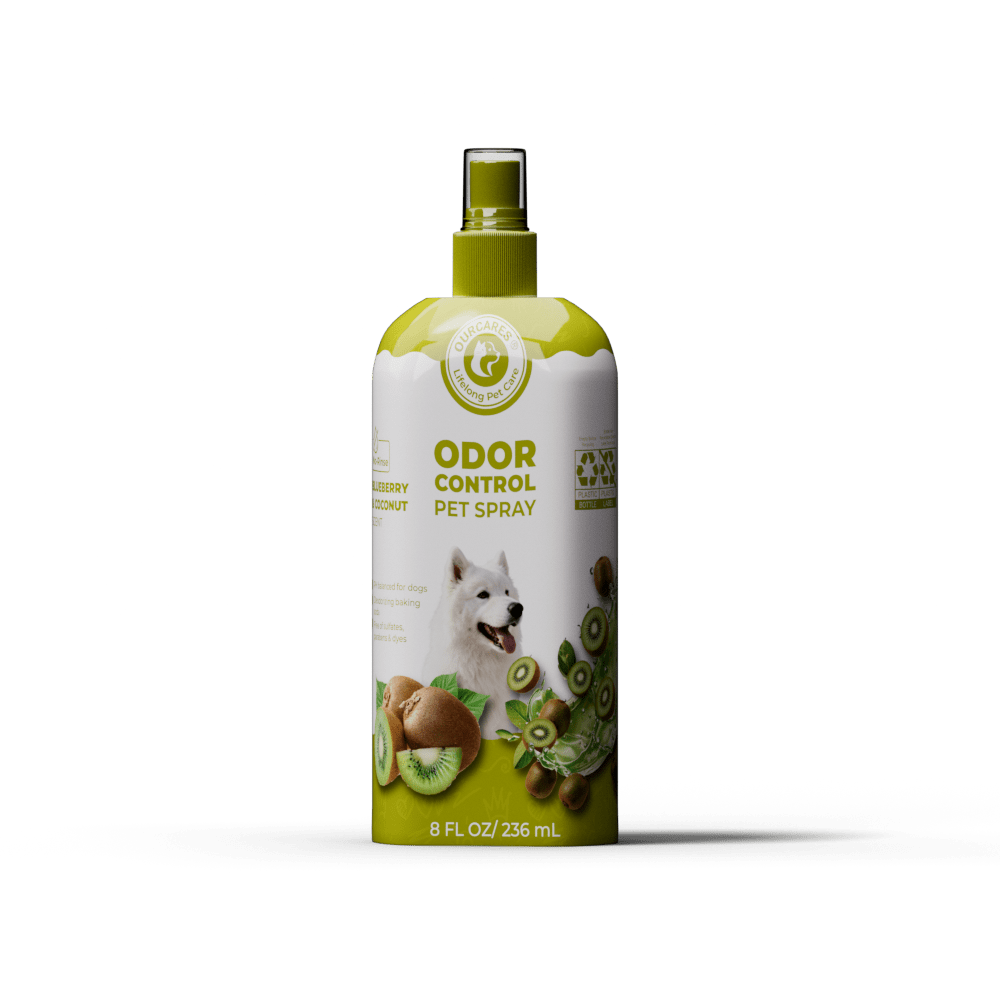 Waterless Dog Bath Spray, Baking Soda Deodorizer No-Rinse Dry Dog Shampoo for Between-Bath Odor Control and Coat Freshening, Detangling, 8 Fl Oz