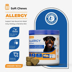 OURCARES Dog Allergy Relief Chews support seasonal allergy discomfort, soothe itchy skin and provide natural itch relief for all breeds of dogs