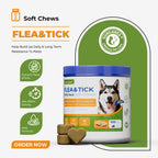 OURCARES Advanced Shield Soft Chews offer natural defense and effective pest protection against fleas and ticks, keep dogs safe and healthy all year round