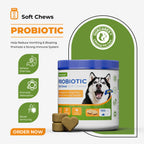 OURCARES Probiotic Bites soft chews support dog digestive health and immune system, daily probiotic supplement for all breeds