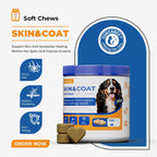 OURCARES Skin and Coat Supplement, Omega-3 for Dogs, Relieves Itchy Skin & Reduces Excessive Shedding