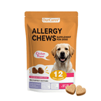 OURCARES Dog Allergy Relief Chews support seasonal allergy discomfort, soothe itchy skin and provide natural itch relief for all breeds of dogs