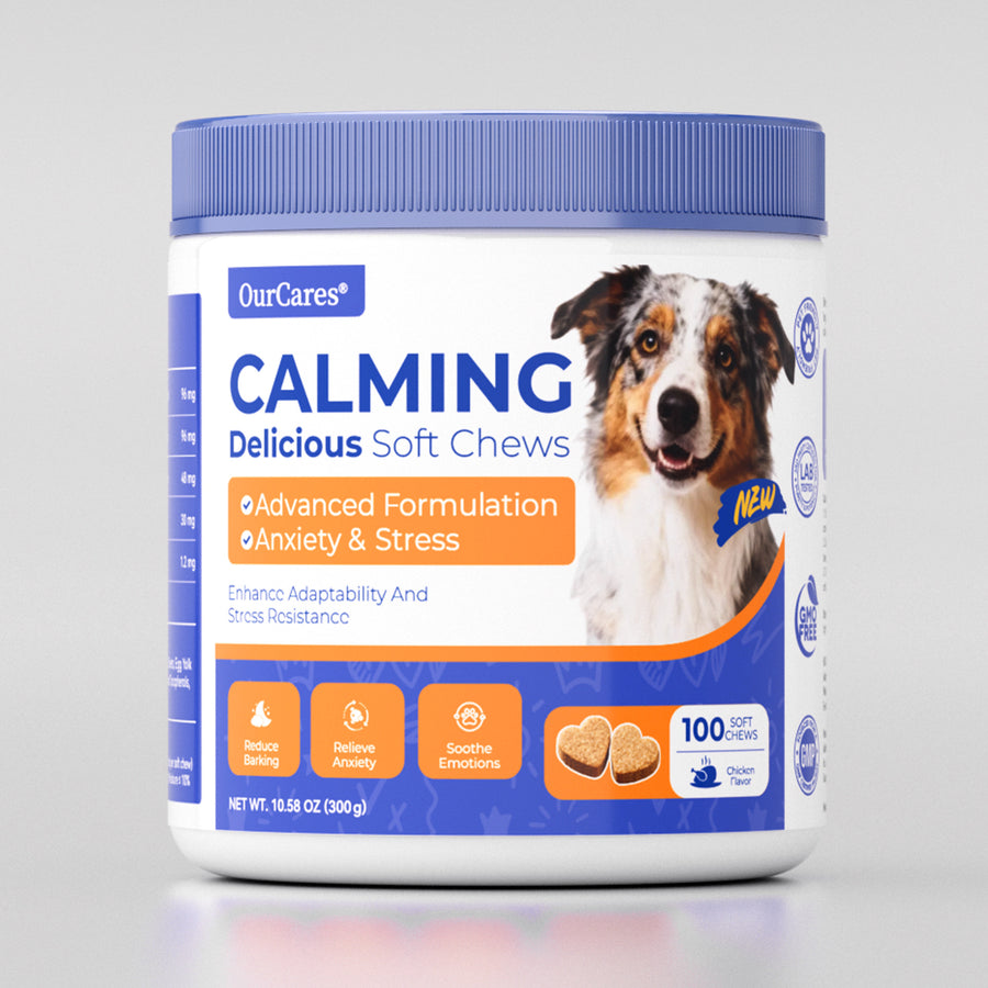 OURCARES Calming Chews for Dogs, Relief for Separation Anxiety, Thunder & Fireworks Stress Support