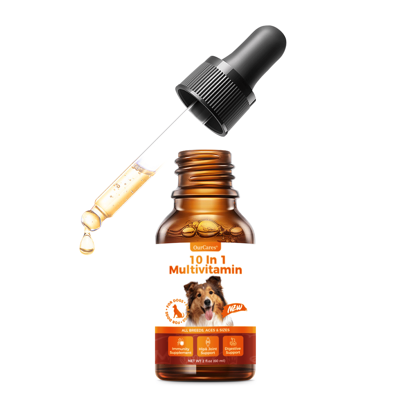 OURCARES 10-in-1 Dog Multivitamin, Essential Nutrition Support for All Life Stages