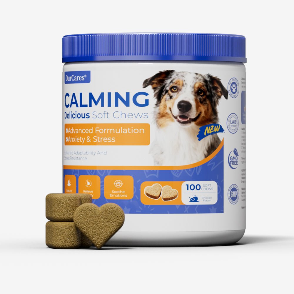 OURCARES Calming Chews for Dogs, Relief for Separation Anxiety, Thunder & Fireworks Stress Support