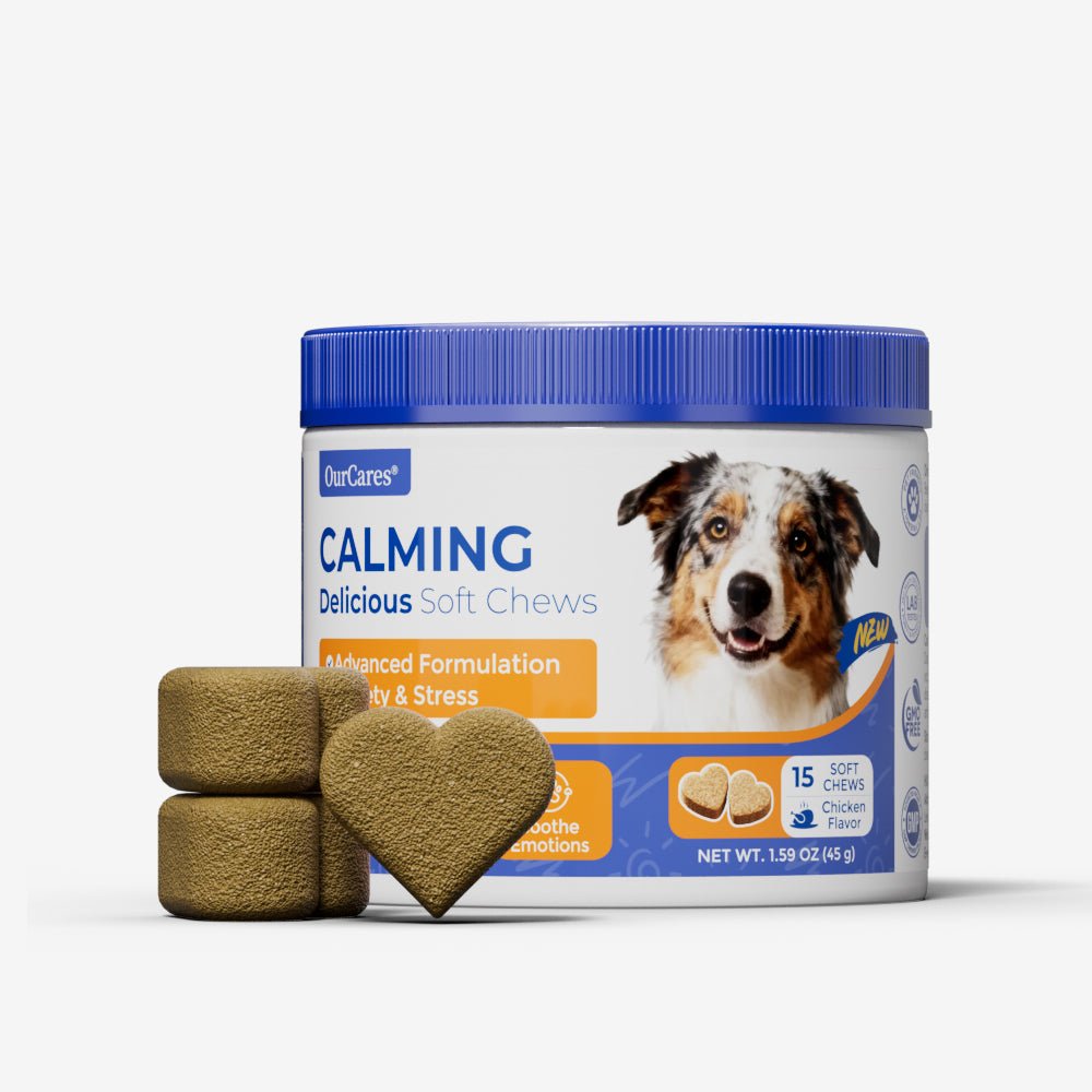 OURCARES Calming Chews for Dogs, Relief for Separation Anxiety, Thunder & Fireworks Stress Support