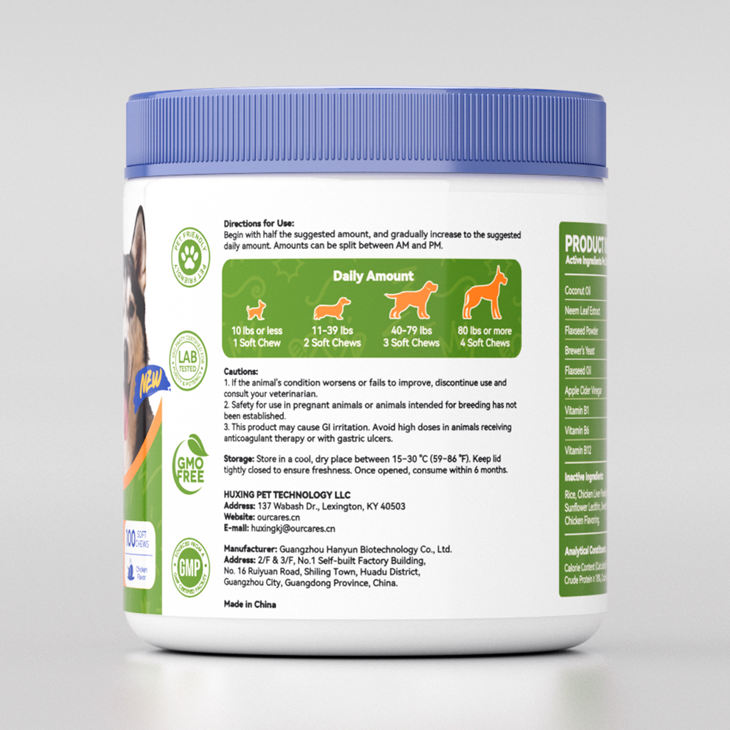 OURCARES Advanced Shield Soft Chews offer natural defense and effective pest protection against fleas and ticks, keep dogs safe and healthy all year round
