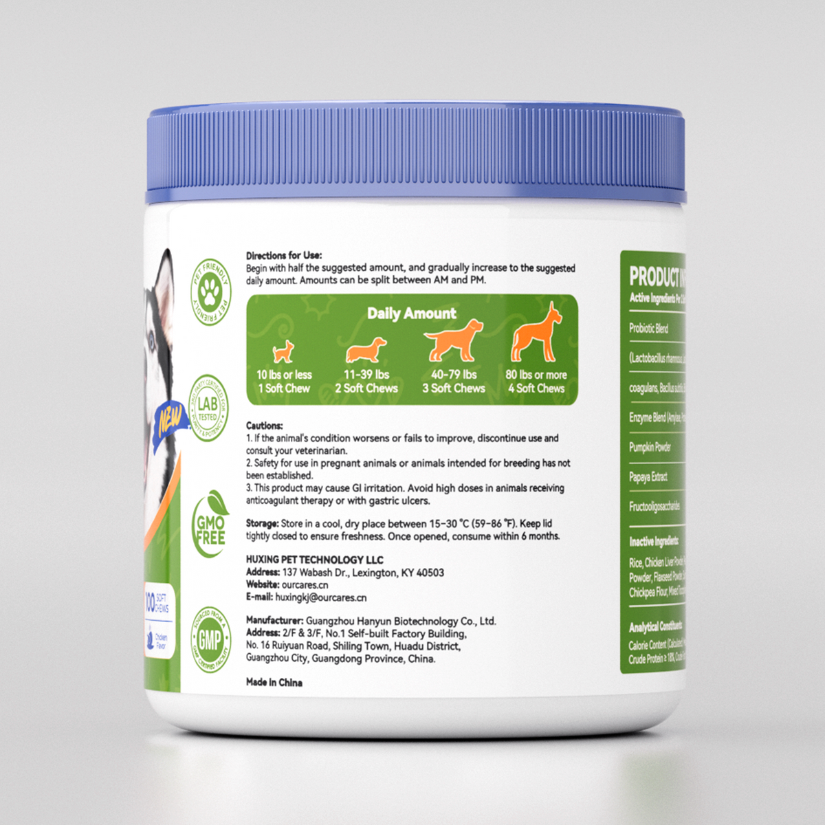 OURCARES Probiotic Bites soft chews support dog digestive health and immune system, daily probiotic supplement for all breeds