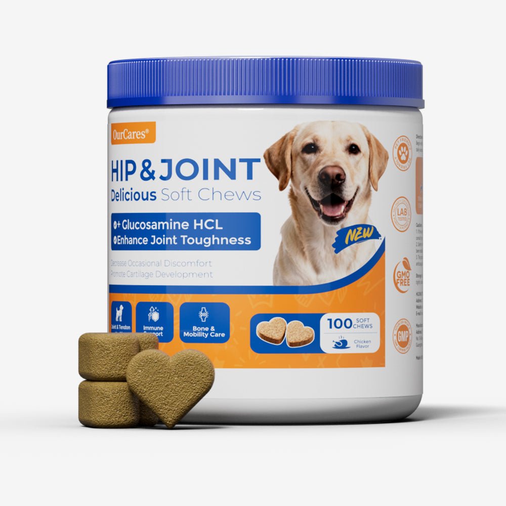 OURCARES Hip and Joint Supplement for Dogs, Glucosamine & Chondroitin Mobility Chews