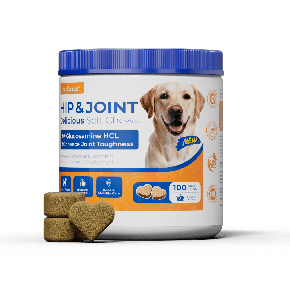 OURCARES Hip and Joint Supplement for Dogs, Glucosamine & Chondroitin Mobility Chews
