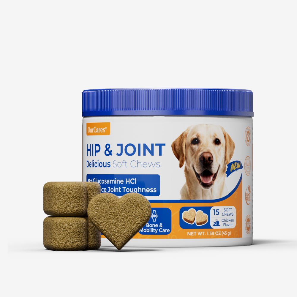 OURCARES Hip and Joint Supplement for Dogs, Glucosamine & Chondroitin Mobility Chews