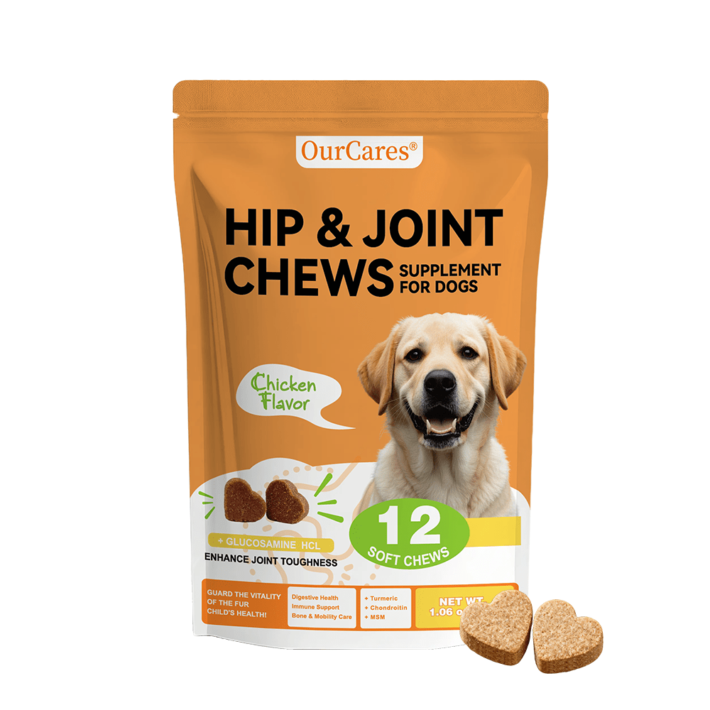 OURCARES Hip and Joint Supplement for Dogs, Glucosamine & Chondroitin Mobility Chews