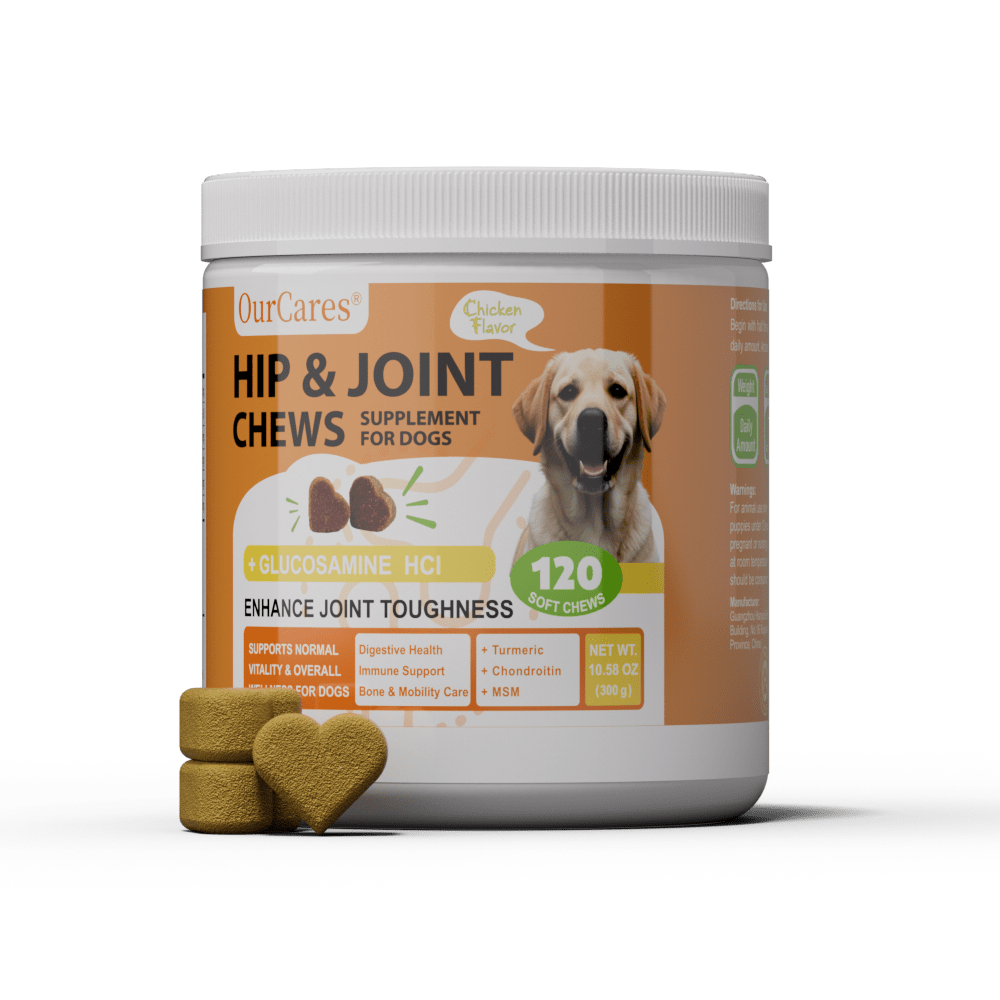 OURCARES Hip and Joint Supplement for Dogs, Glucosamine & Chondroitin Mobility Chews