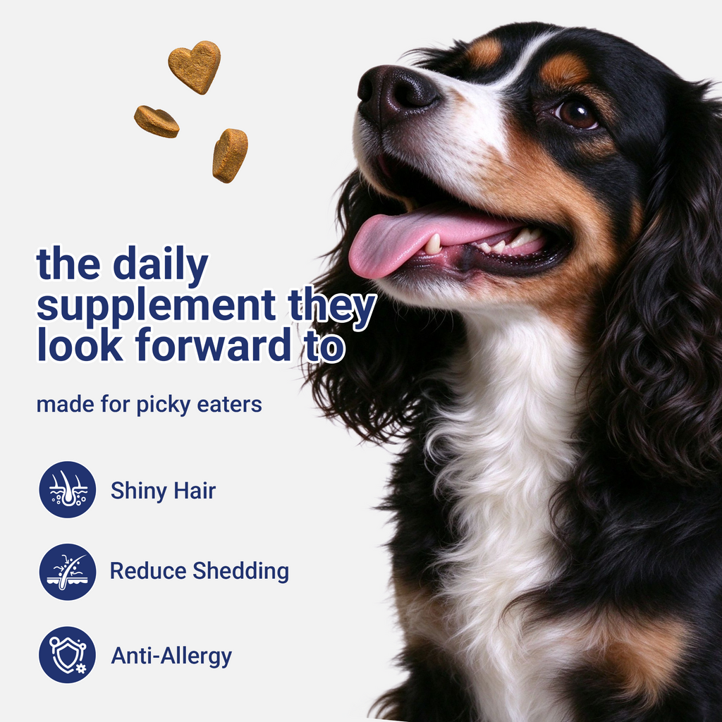 OURCARES Skin and Coat Supplement, Omega-3 for Dogs, Relieves Itchy Skin & Reduces Excessive Shedding