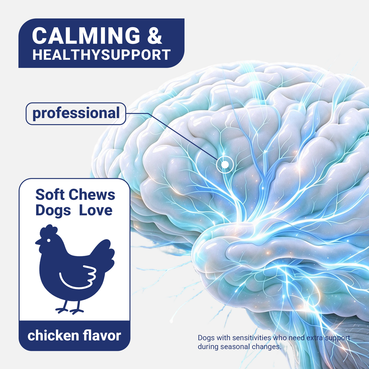 OURCARES Calming Chews for Dogs, Relief for Separation Anxiety, Thunder & Fireworks Stress Support