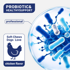 OURCARES Probiotic Bites soft chews support dog digestive health and immune system, daily probiotic supplement for all breeds