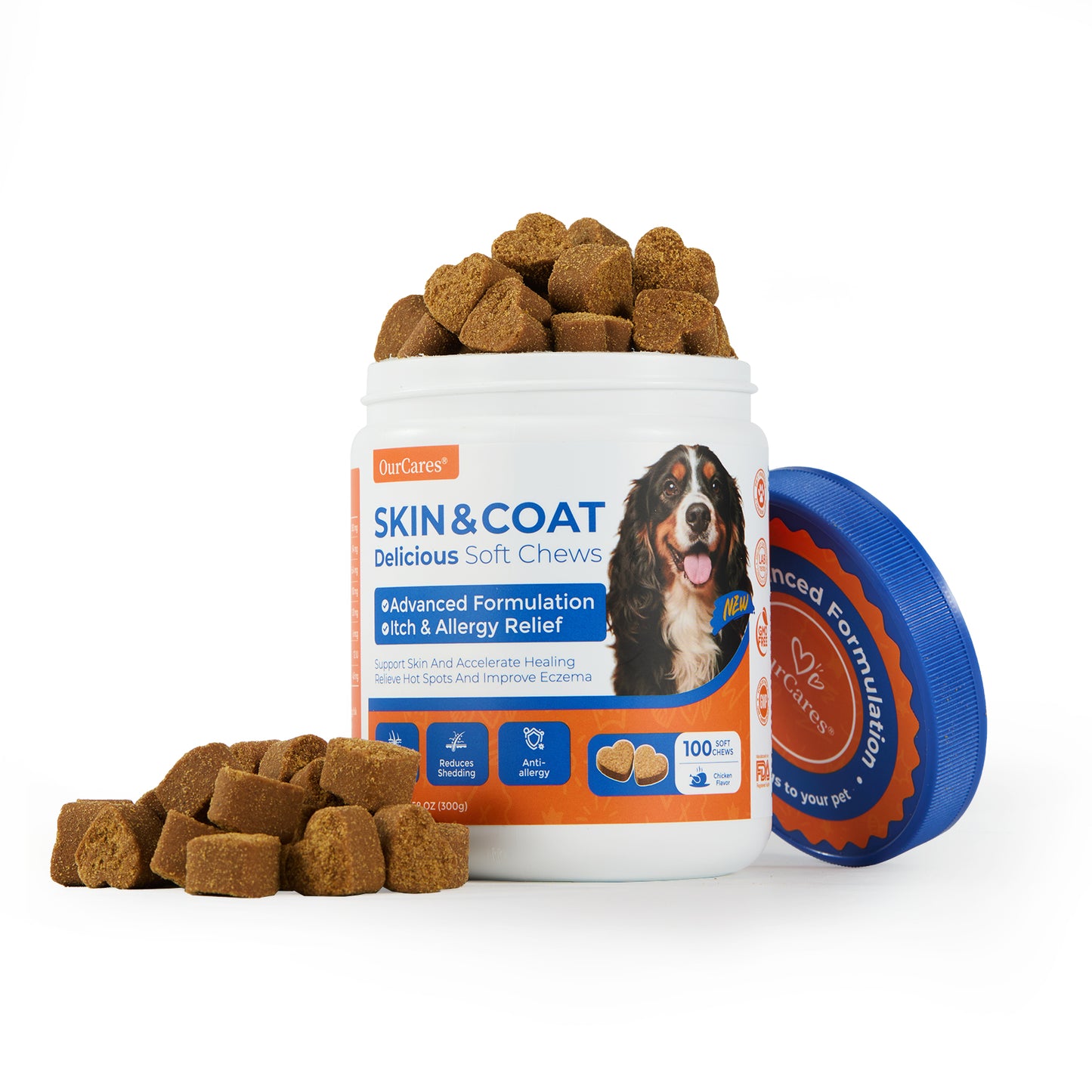 Skin and Coat Supplement - Omega-3 Support for Itchy Skin & Shedding