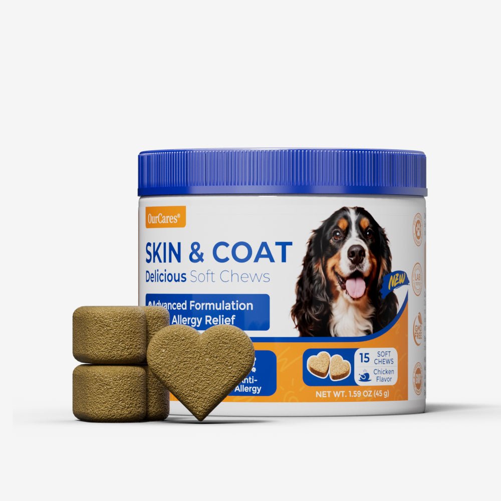 OURCARES Skin and Coat Supplement, Omega-3 for Dogs, Relieves Itchy Skin & Reduces Excessive Shedding
