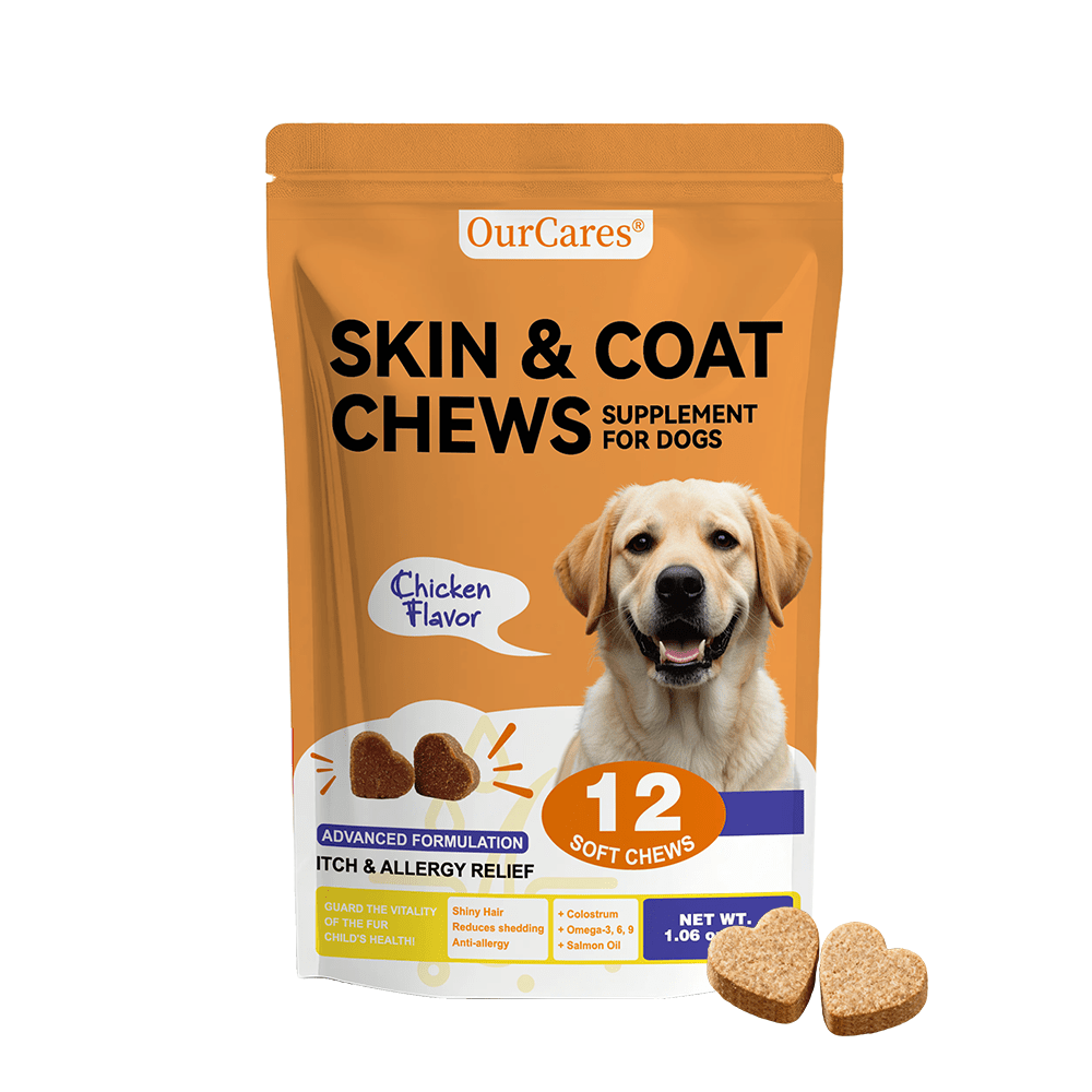 OURCARES Skin and Coat Supplement, Omega-3 for Dogs, Relieves Itchy Skin & Reduces Excessive Shedding