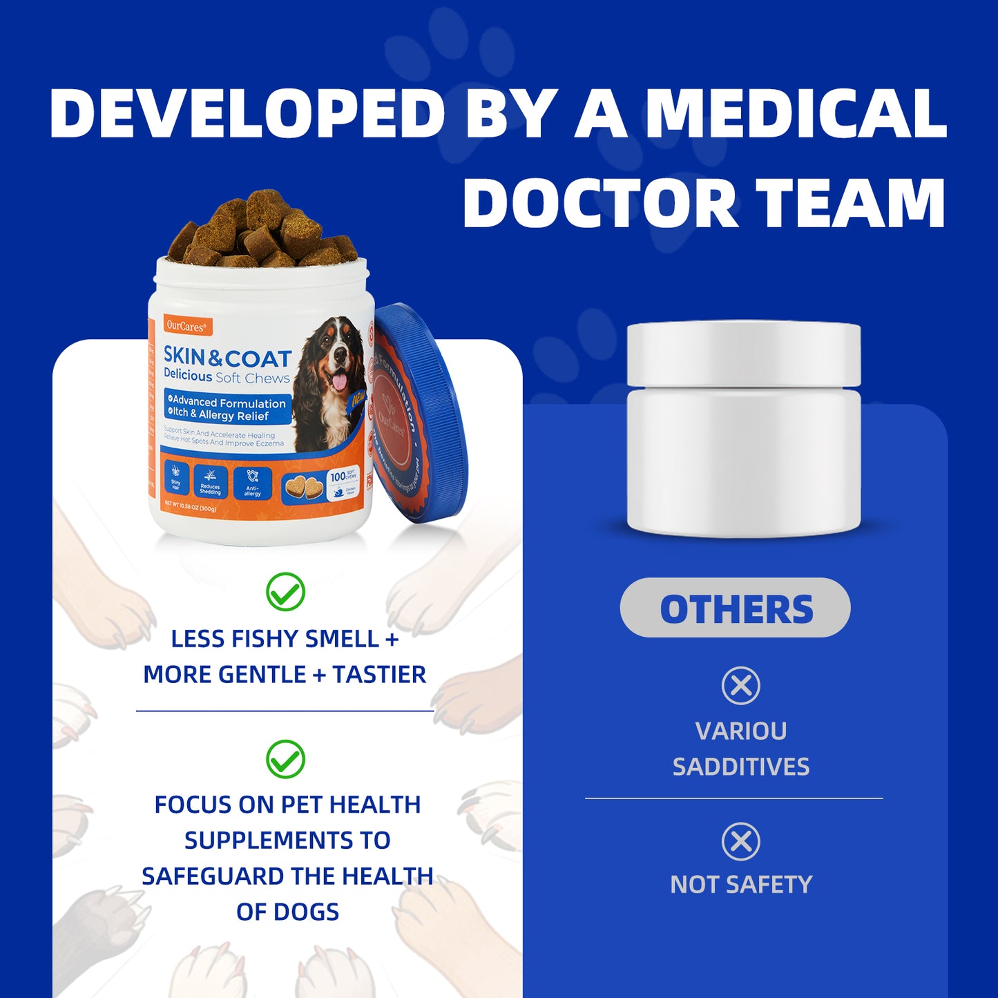 Skin and Coat Supplement - Omega-3 Support for Itchy Skin & Shedding