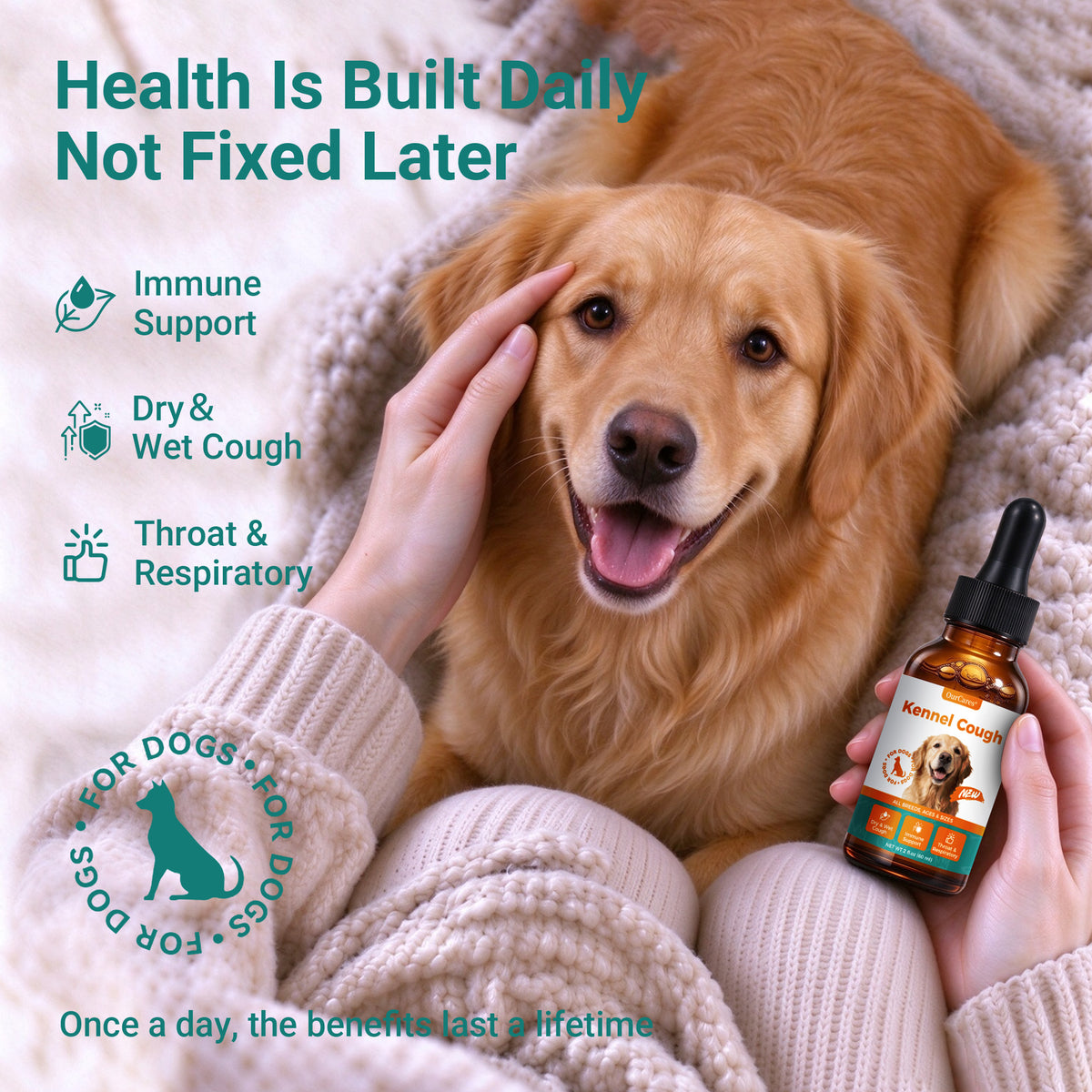 OURCARES Dog Respiratory Support, Soothing Relief for Occasional Cough & Nasal Congestion