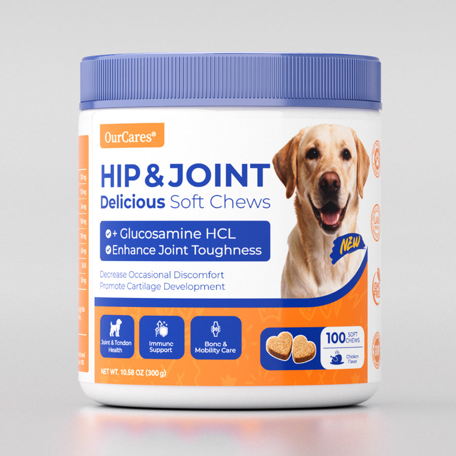 OURCARES Hip and Joint Supplement for Dogs, Glucosamine & Chondroitin Mobility Chews