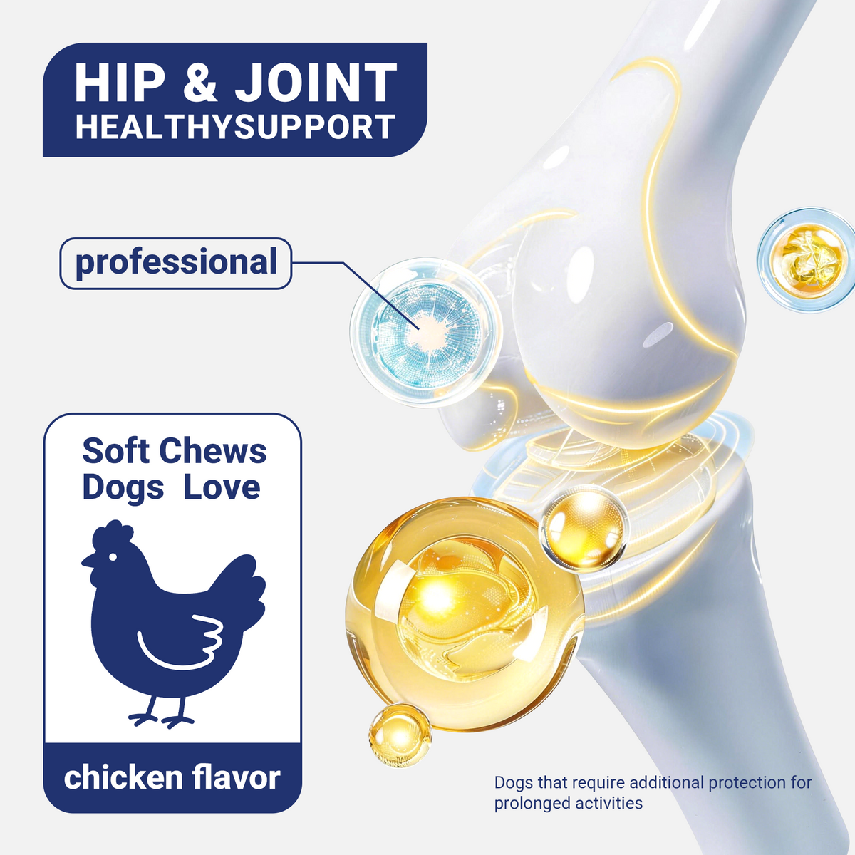 OURCARES Hip and Joint Supplement for Dogs, Glucosamine & Chondroitin Mobility Chews